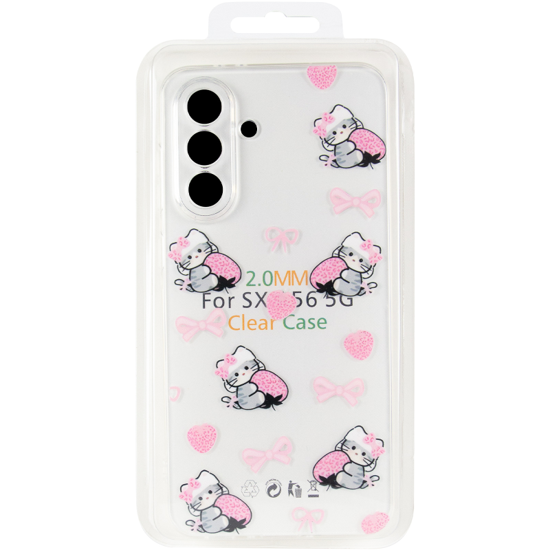 Чохол TPU Clear Joy для Samsung Galaxy A56 5G, Strawberry Cats 1, TPU, купити оптом з доставкою