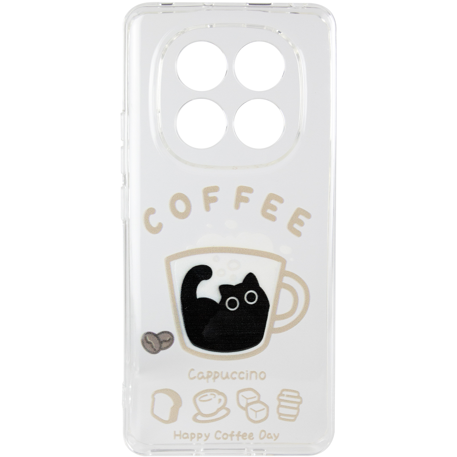 Чохол TPU Clear Joy для Xiaomi Redmi Note 14 Pro 4G, Coffee 2, TPU, купити оптом з доставкою