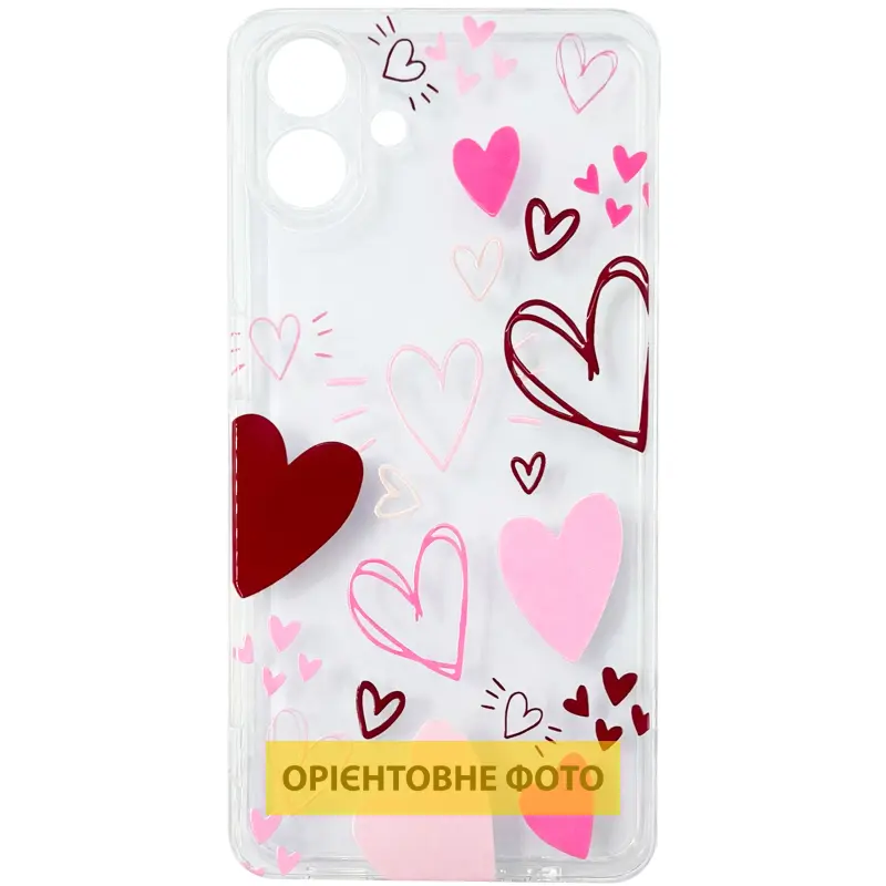Чехол TPU Clear Joy для Xiaomi Redmi Note 14 Pro 4G, Hearts, TPU, купить оптом с доставкой
