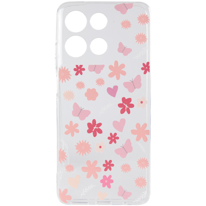 Чохол TPU Clear Joy для Motorola Moto G17 Power, Butterfly Garden 1, TPU, купити оптом з доставкою