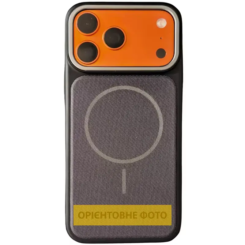 Чохол PC Textile Hybrid with Magnetic Fit для Apple iPhone 16 (6.1"), Black / Purple, Тканина, купити оптом з доставкою