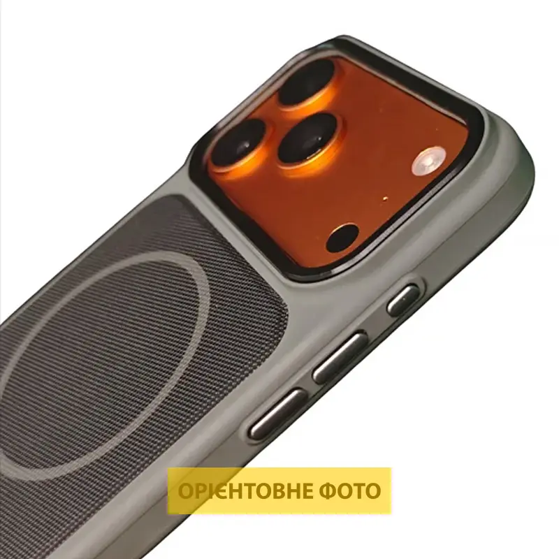 Чохол PC Textile Hybrid with Magnetic Fit для Apple iPhone 16 (6.1"), Grey / Black 1, Тканина, купити оптом з доставкою