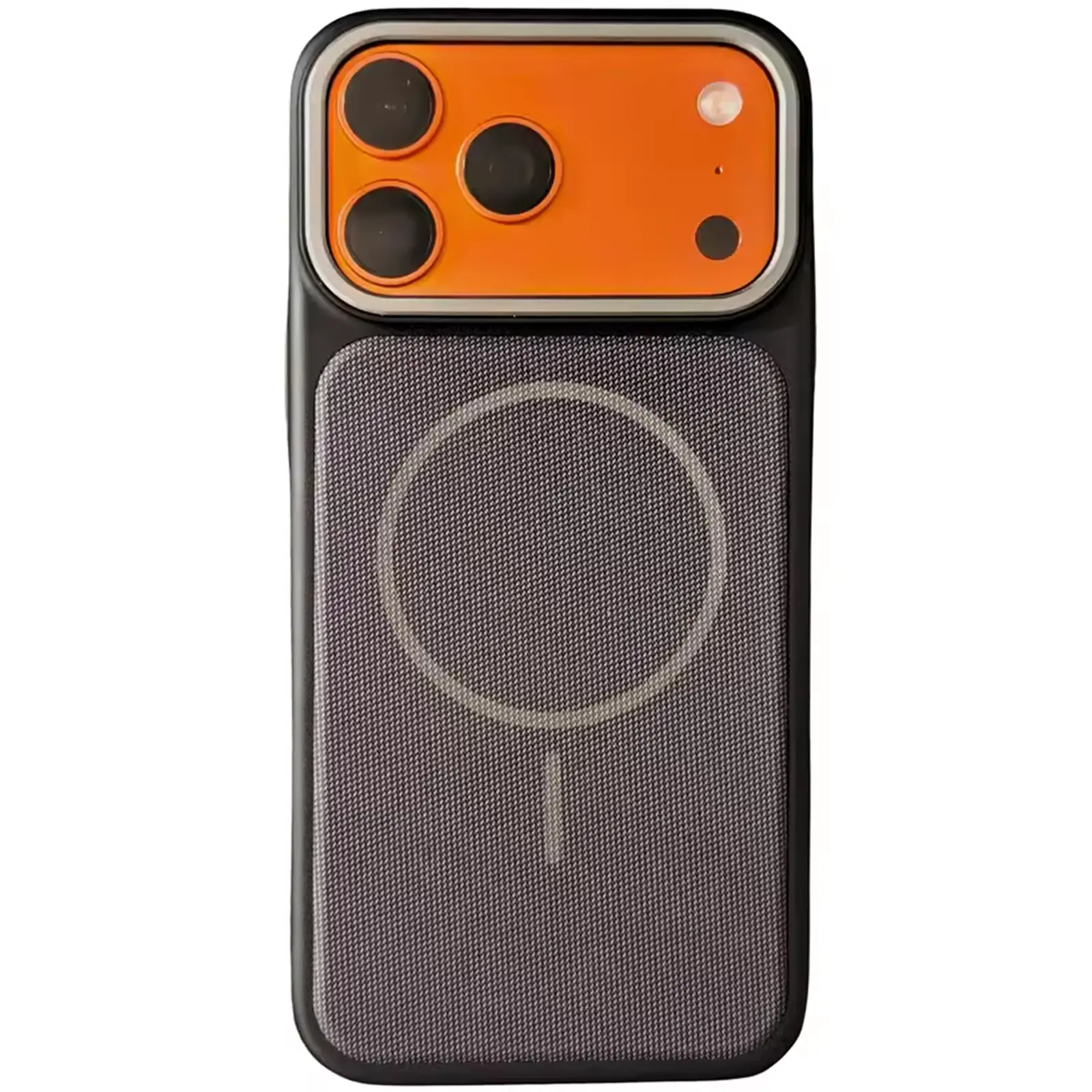 Чехол PC Textile Hybrid with Magnetic Fit для Apple iPhone 17 Pro Max (6.9"), Black / Purple, Ткань, купить оптом с доставкой