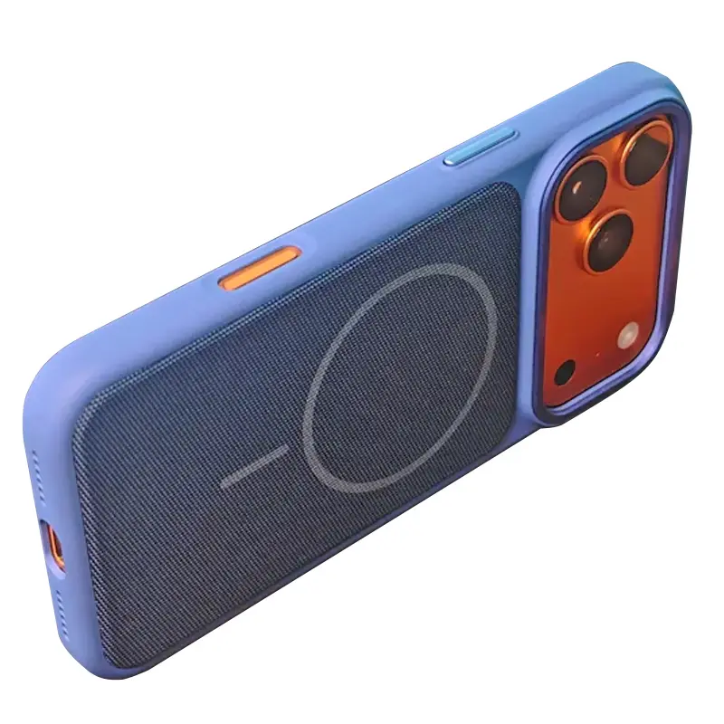 Чехол PC Textile Hybrid with Magnetic Fit для Apple iPhone 17 Pro Max / 18 Pro Max (6.9"), Blue 2, Ткань, купить оптом с доставкой