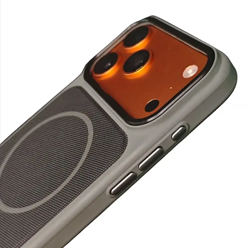 Чехол PC Textile Hybrid with Magnetic Fit для Apple iPhone 17 Pro Max / 18 Pro Max (6.9"), Grey / Black 1, Ткань, купить оптом с доставкой