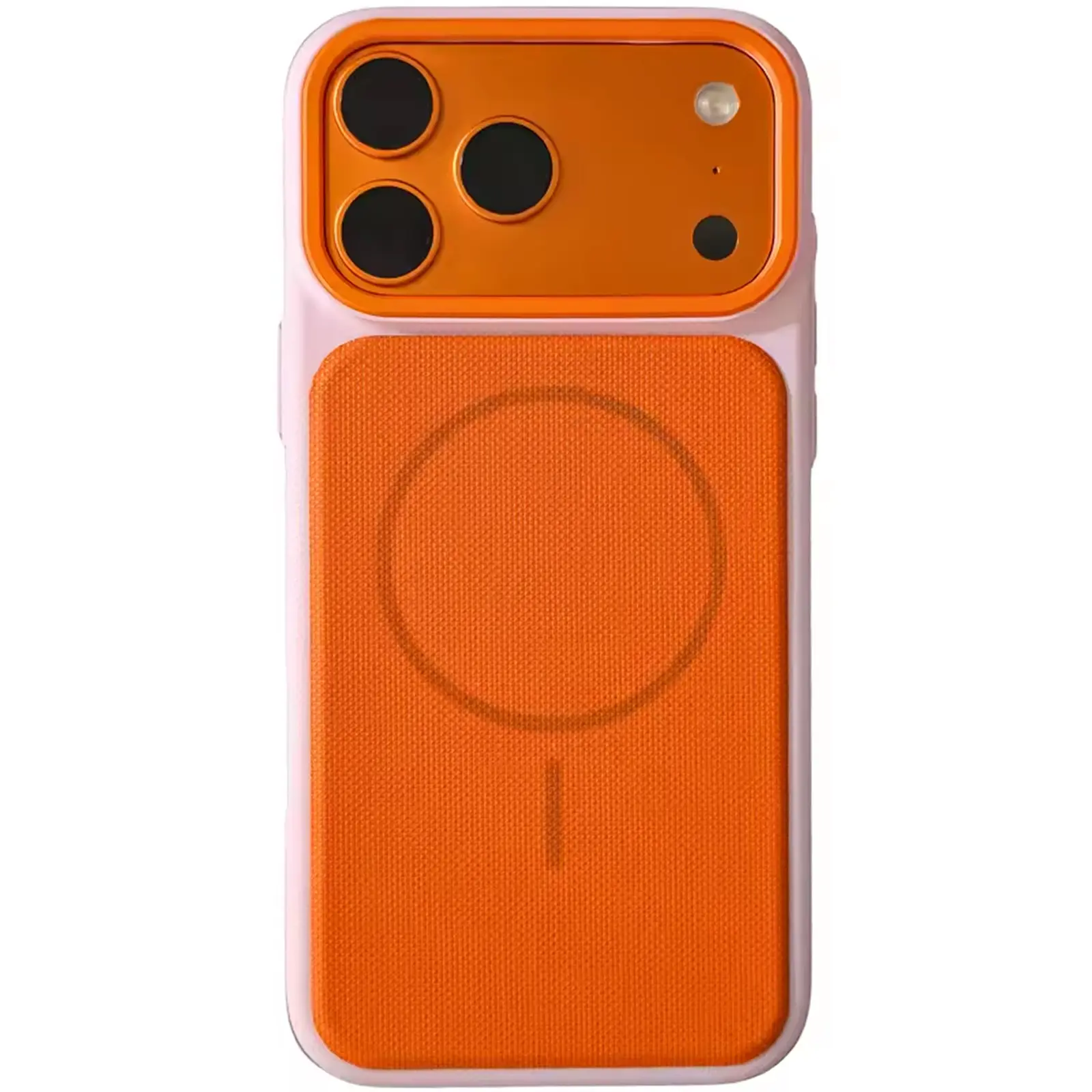 Чехол PC Textile Hybrid with Magnetic Fit для Apple iPhone 17 Pro Max / 18 Pro Max (6.9"), Pink / Orange, Ткань, купить оптом с доставкой