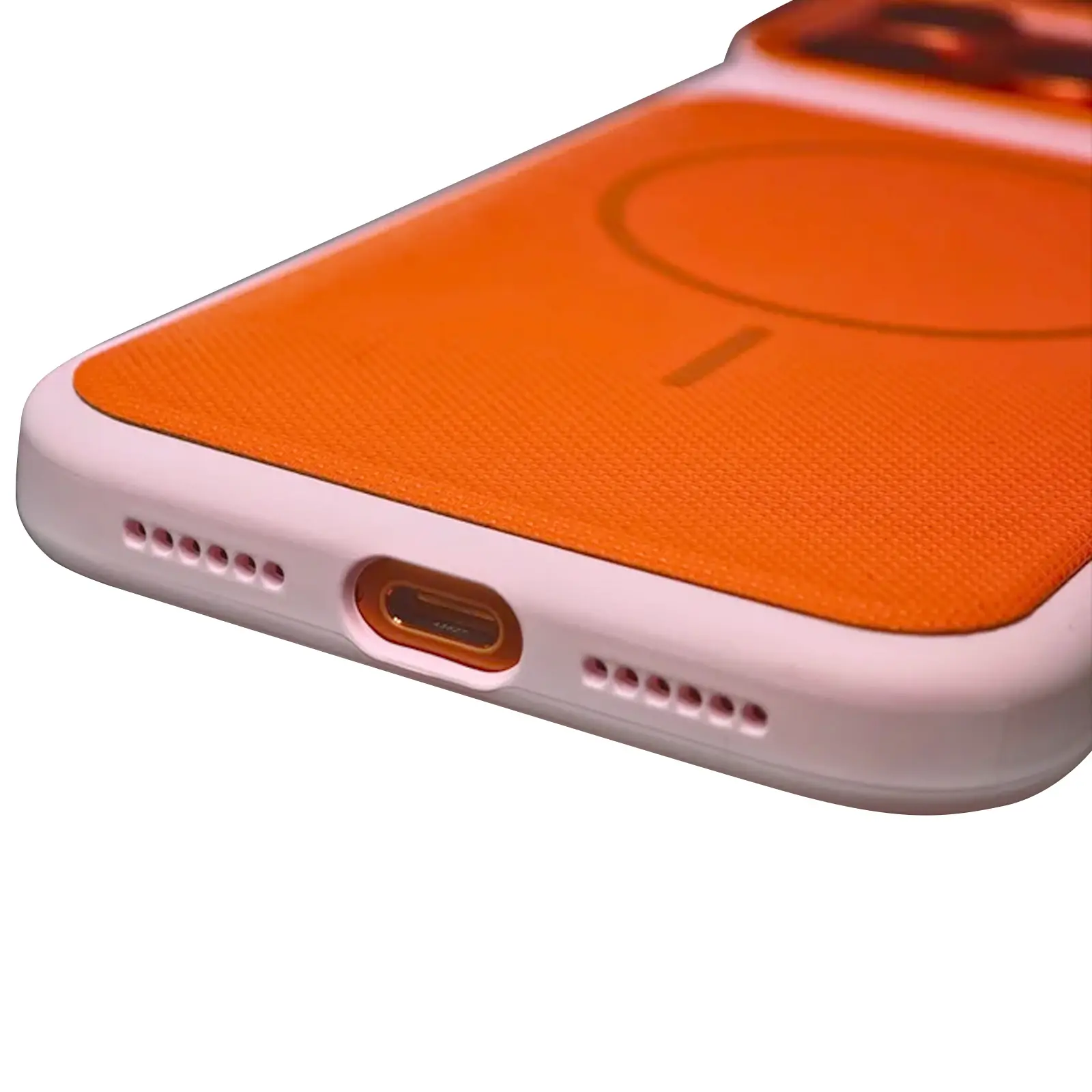 Чехол PC Textile Hybrid with Magnetic Fit для Apple iPhone 17 Pro Max / 18 Pro Max (6.9"), Pink / Orange 1, Ткань, купить оптом с доставкой