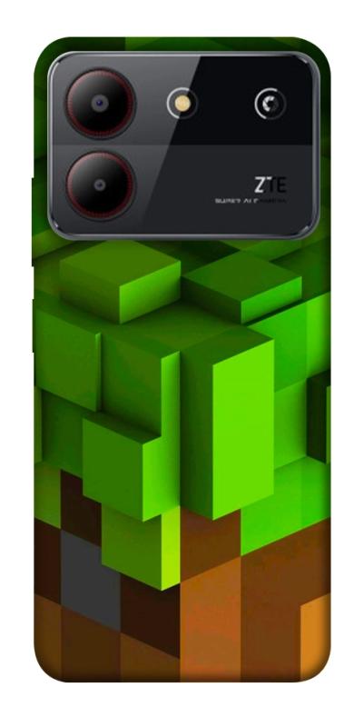 Чехол itsPrint Grass block для ZTE Blade A54 4G, игры, купить оптом с доставкой