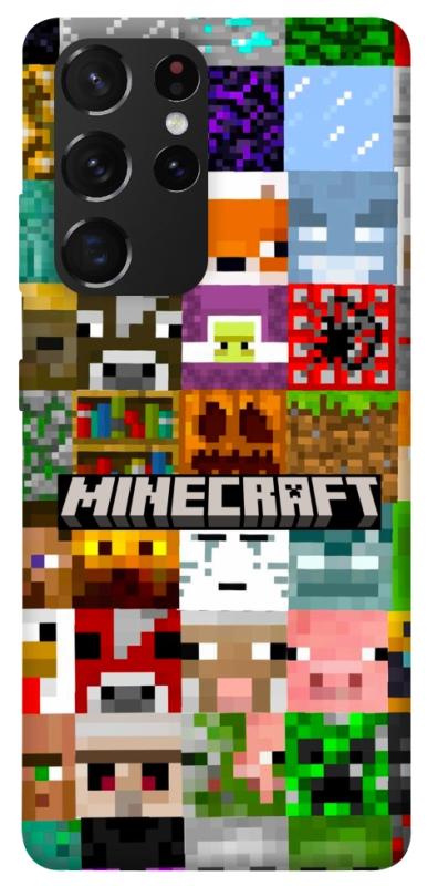 Чехол itsPrint Minecraft collage для Samsung Galaxy S21 Ultra, игры, купить оптом с доставкой