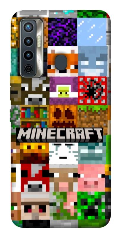 Чехол itsPrint Minecraft collage для TECNO Camon 17 Pro, игры, купить оптом с доставкой