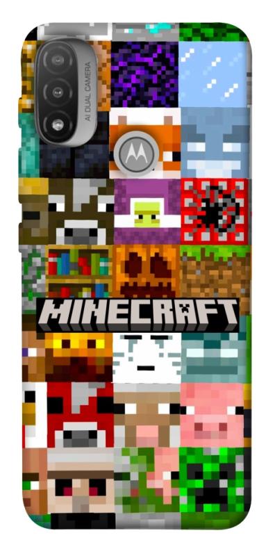 Чехол itsPrint Minecraft collage для Motorola Moto E20, игры, купить оптом с доставкой
