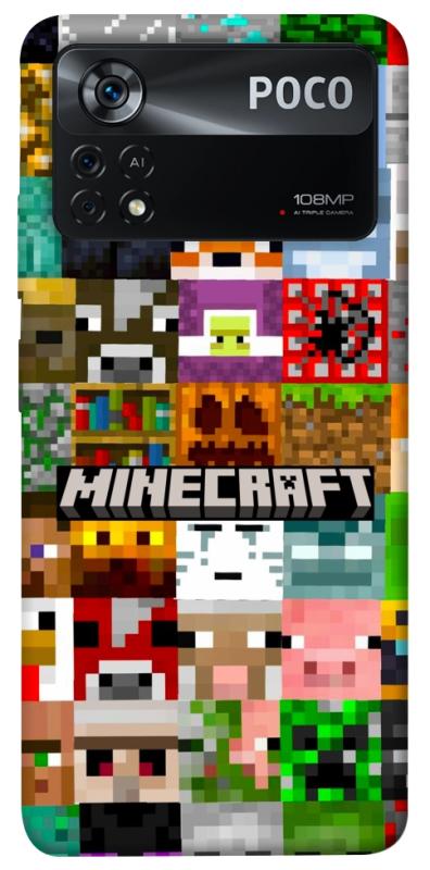 Чехол itsPrint Minecraft collage для Xiaomi Poco X4 Pro 5G, игры, купить оптом с доставкой
