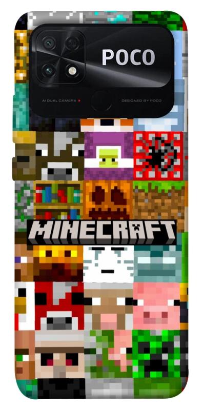 Чехол itsPrint Minecraft collage для Xiaomi Poco C40, игры, купить оптом с доставкой