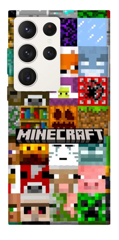 Чехол itsPrint Minecraft collage для Samsung Galaxy S23 Ultra, игры, купить оптом с доставкой