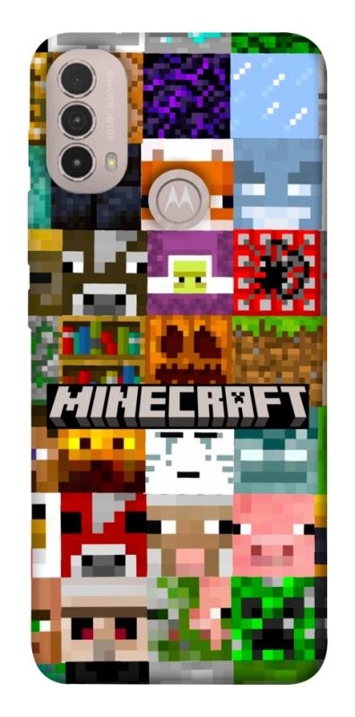 Чехол itsPrint Minecraft collage для Motorola Moto E40, игры, купить оптом с доставкой
