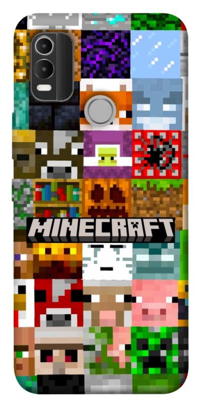 Чехол itsPrint Minecraft collage для Nokia C21 Plus, игры, купить оптом с доставкой