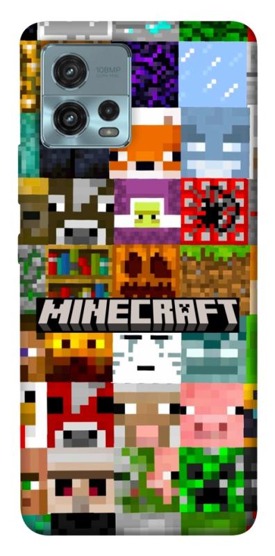 Чехол itsPrint Minecraft collage для Motorola Moto G72, игры, купить оптом с доставкой
