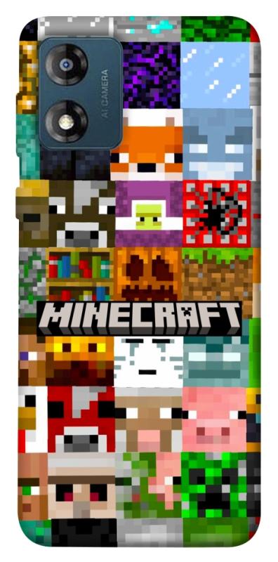 Чехол itsPrint Minecraft collage для Motorola Moto E13, игры, купить оптом с доставкой