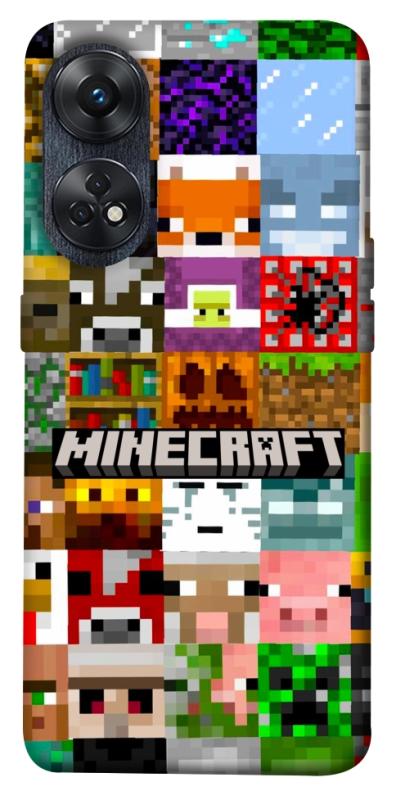 Чехол itsPrint Minecraft collage для Oppo Reno 8 T 4G, игры, купить оптом с доставкой
