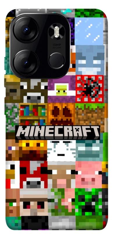 Чехол itsPrint Minecraft collage для Tecno Spark Go 2023, игры, купить оптом с доставкой