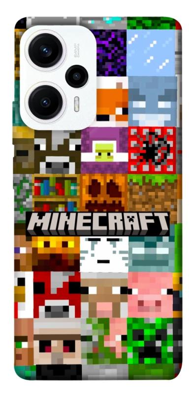 Чехол itsPrint Minecraft collage для Xiaomi Poco F5 / Note 12 Turbo, игры, купить оптом с доставкой