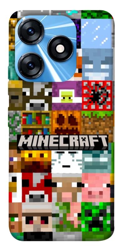 Чехол itsPrint Minecraft collage для TECNO Spark 10 Pro, игры, купить оптом с доставкой