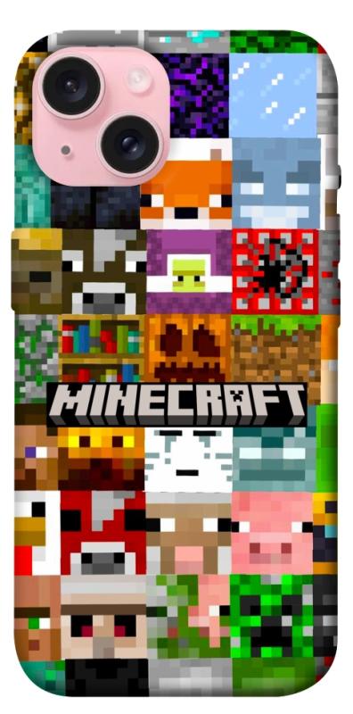 Чехол itsPrint Minecraft collage для Apple iPhone 15 (6.1"), игры, купить оптом с доставкой