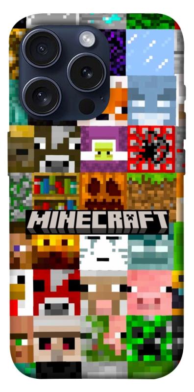 Чехол itsPrint Minecraft collage для Apple iPhone 15 Pro (6.1"), игры, купить оптом с доставкой