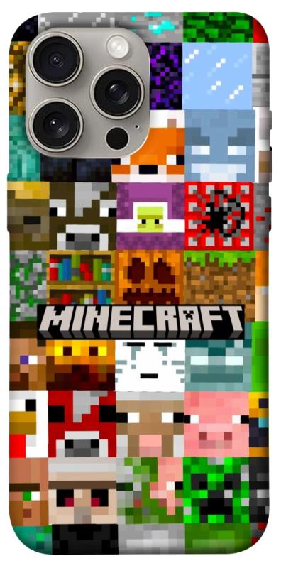 Чехол itsPrint Minecraft collage для Apple iPhone 15 Pro Max (6.7"), игры, купить оптом с доставкой