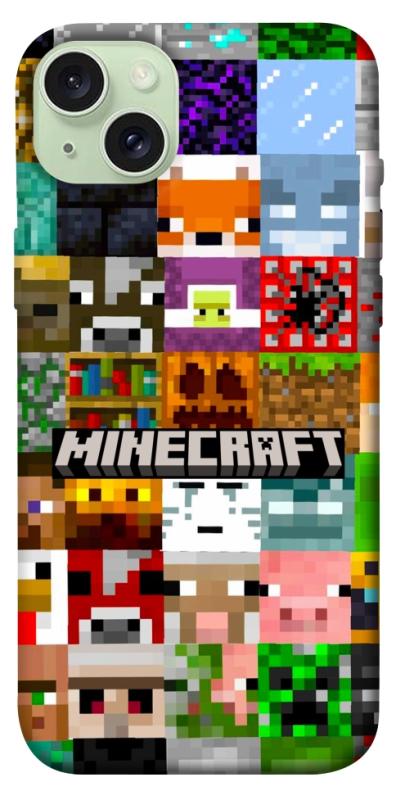 Чехол itsPrint Minecraft collage для Apple iPhone 15 Plus (6.7"), игры, купить оптом с доставкой