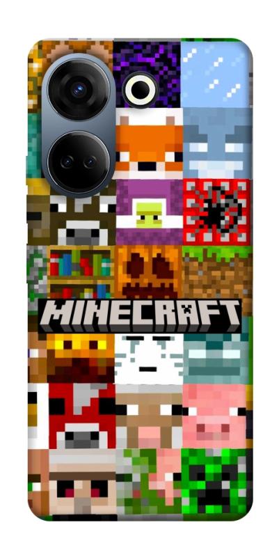 Чехол itsPrint Minecraft collage для TECNO Camon 20 Pro (CK7n), игры, купить оптом с доставкой