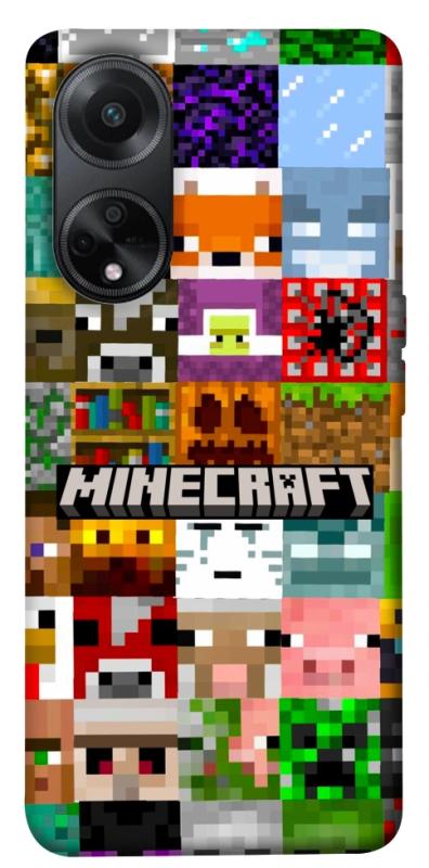Чехол itsPrint Minecraft collage для Oppo A98, игры, купить оптом с доставкой