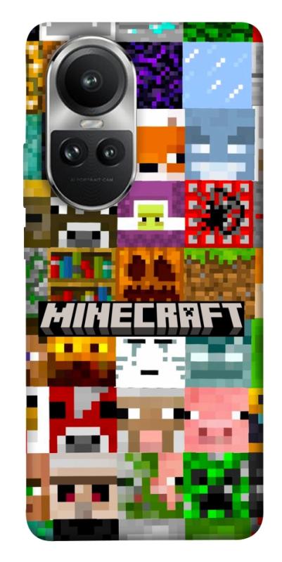 Чехол itsPrint Minecraft collage для Oppo Reno 10, игры, купить оптом с доставкой