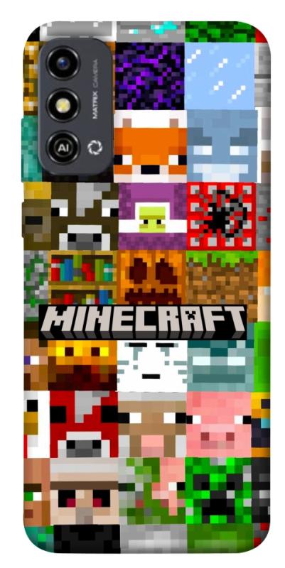 Чехол itsPrint Minecraft collage для ZTE Blade A53, игры, купить оптом с доставкой
