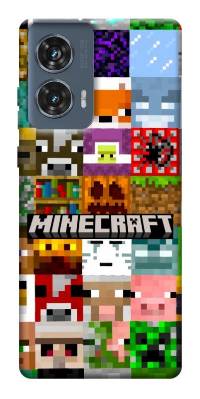 Чохол itsPrint Minecraft collage для Motorola Edge 50 Fusion, ігри, купити оптом з доставкою