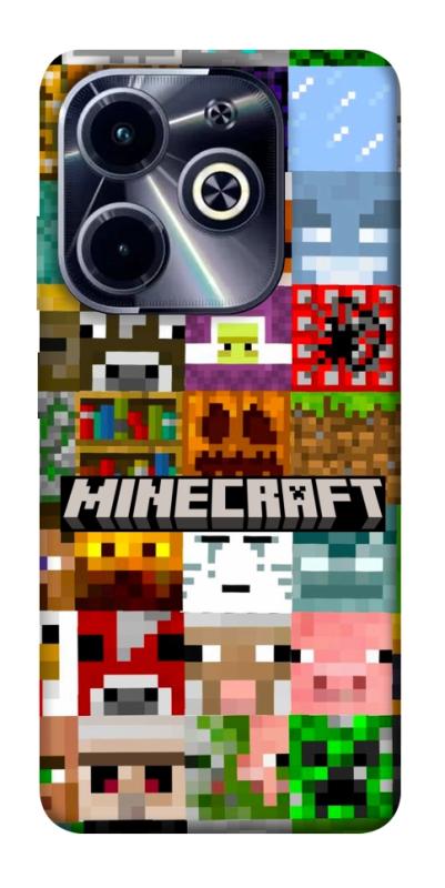Чехол itsPrint Minecraft collage для Infinix Hot 40i, игры, купить оптом с доставкой