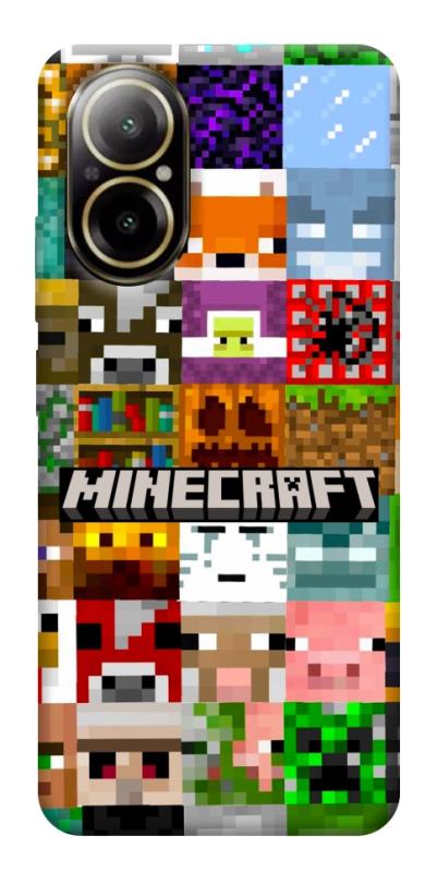 Чехол itsPrint Minecraft collage для Realme C67 4G, игры, купить оптом с доставкой