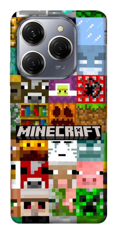 Чехол itsPrint Minecraft collage для TECNO Spark 20 Pro, игры, купить оптом с доставкой