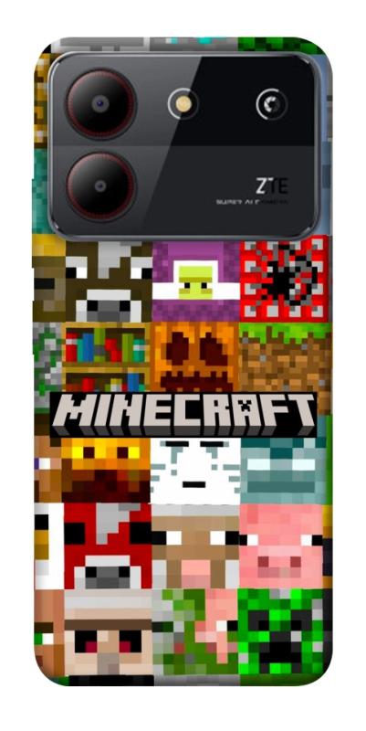 Чехол itsPrint Minecraft collage для ZTE Blade A54 4G, игры, купить оптом с доставкой