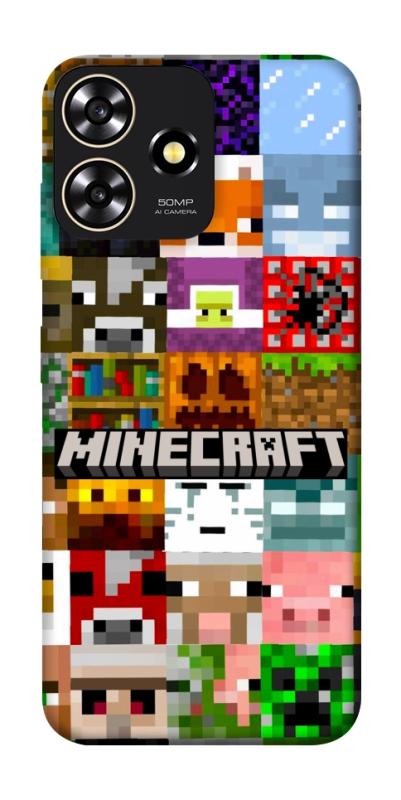 Чехол itsPrint Minecraft collage для ZTE Blade A73 4G, игры, купить оптом с доставкой
