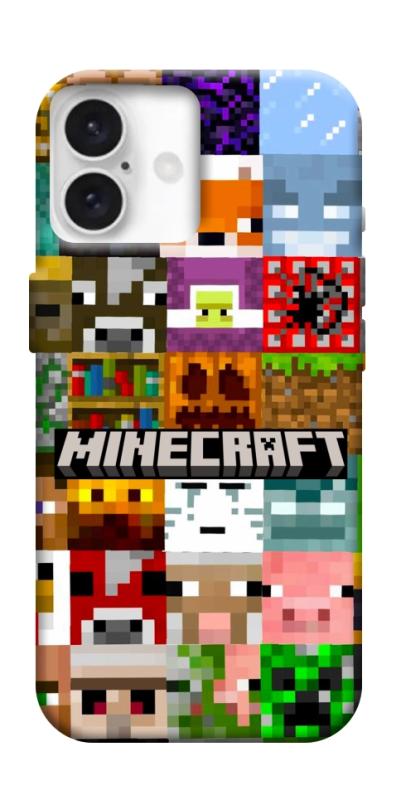 Чехол itsPrint Minecraft collage для Apple iPhone 16 (6.1"), игры, купить оптом с доставкой