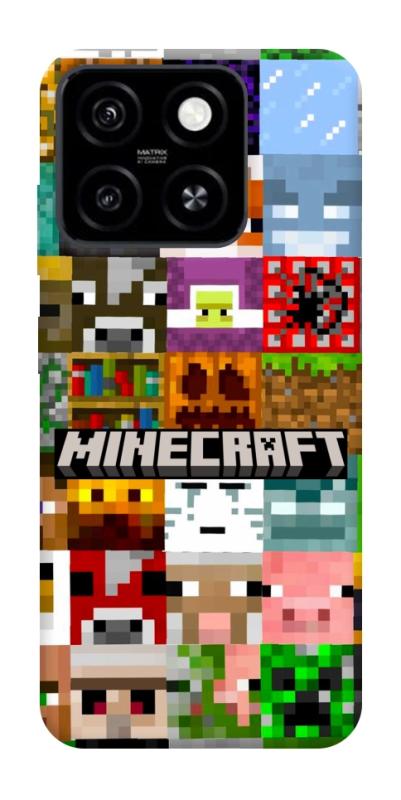 Чехол itsPrint Minecraft collage для ZTE Blade A55 4G, игры, купить оптом с доставкой