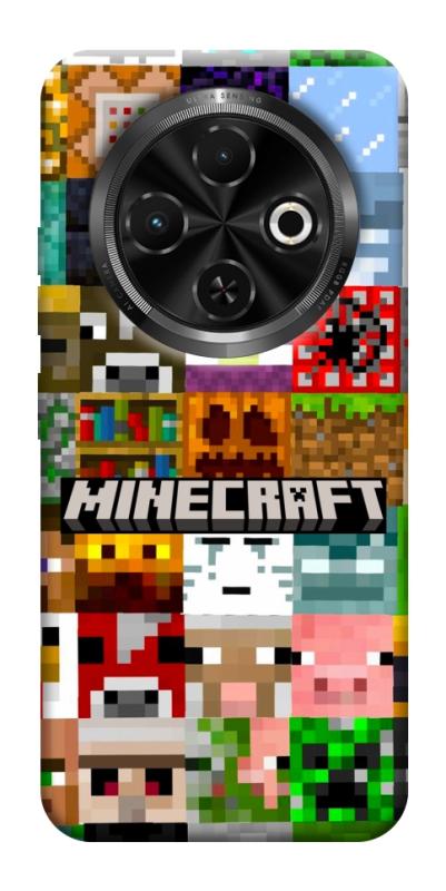 Чохол itsPrint Minecraft collage для TECNO Spark 30C, ігри, купити оптом з доставкою