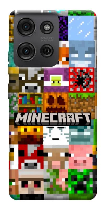 Чехол itsPrint Minecraft collage для Motorola Moto G75 5G, игры, купить оптом с доставкой