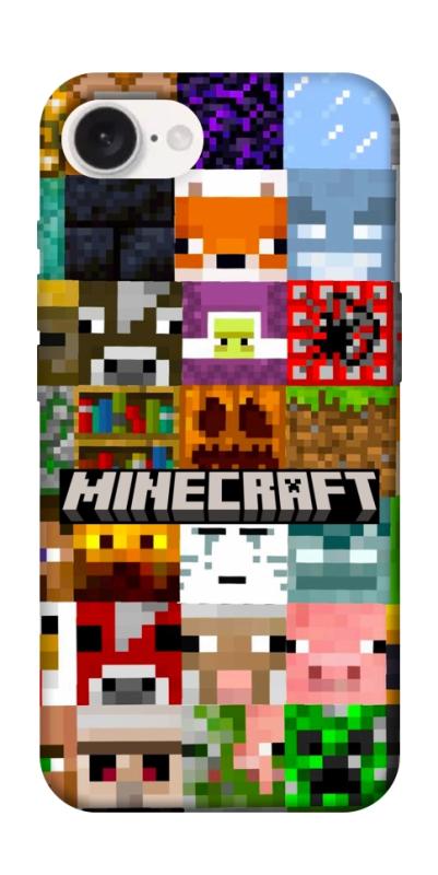 Чехол itsPrint Minecraft collage для Apple iPhone 16e (6.1"), игры, купить оптом с доставкой