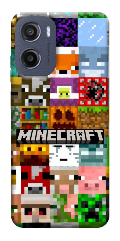 Чехол itsPrint Minecraft collage для Motorola Moto G05, игры, купить оптом с доставкой