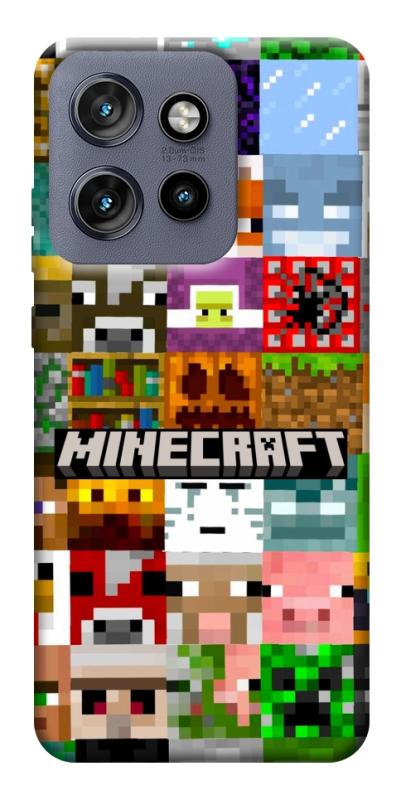 Чехол itsPrint Minecraft collage для Motorola Edge 50 Neo, игры, купить оптом с доставкой