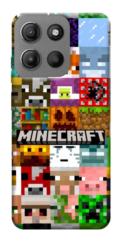 Чехол itsPrint Minecraft collage для Motorola Moto G15 4G, игры, купить оптом с доставкой