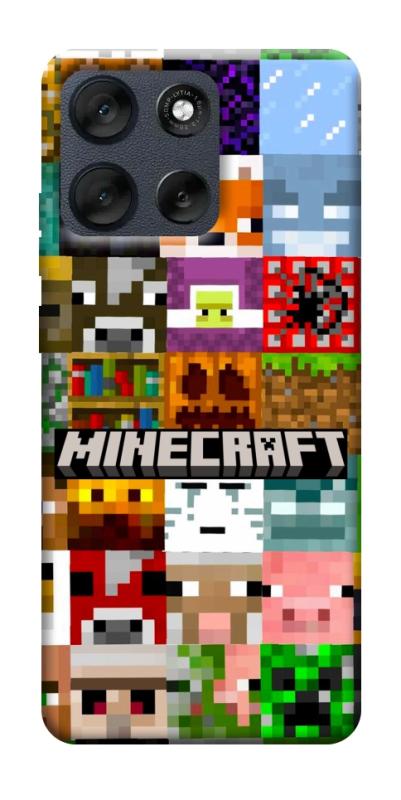 Чехол itsPrint Minecraft collage для Motorola Moto G56 5G, игры, купить оптом с доставкой