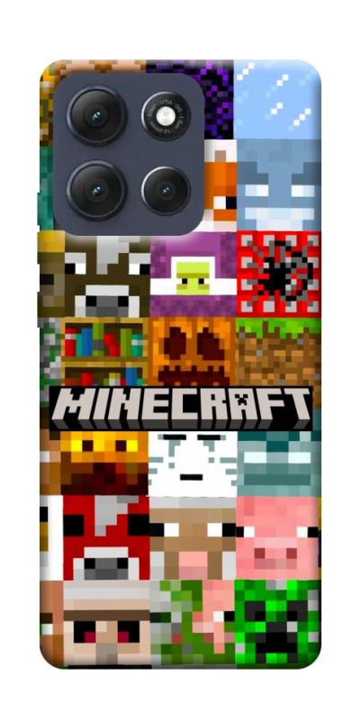 Чехол itsPrint Minecraft collage для Motorola Moto G86 Power, игры, купить оптом с доставкой
